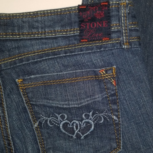 Stone Love Jeans Size 1 Fit & Flare Blue Denim - Picture 4 of 8